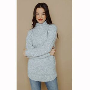 Orb funnel neck tunic sweater